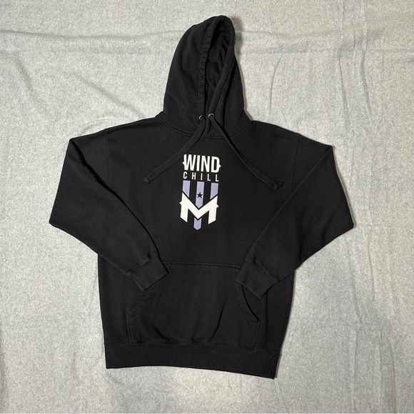 Wind Chill Other - Wind Chill Mens Black Graphic Hoodie‎ Sweatshirt Size Large M2580